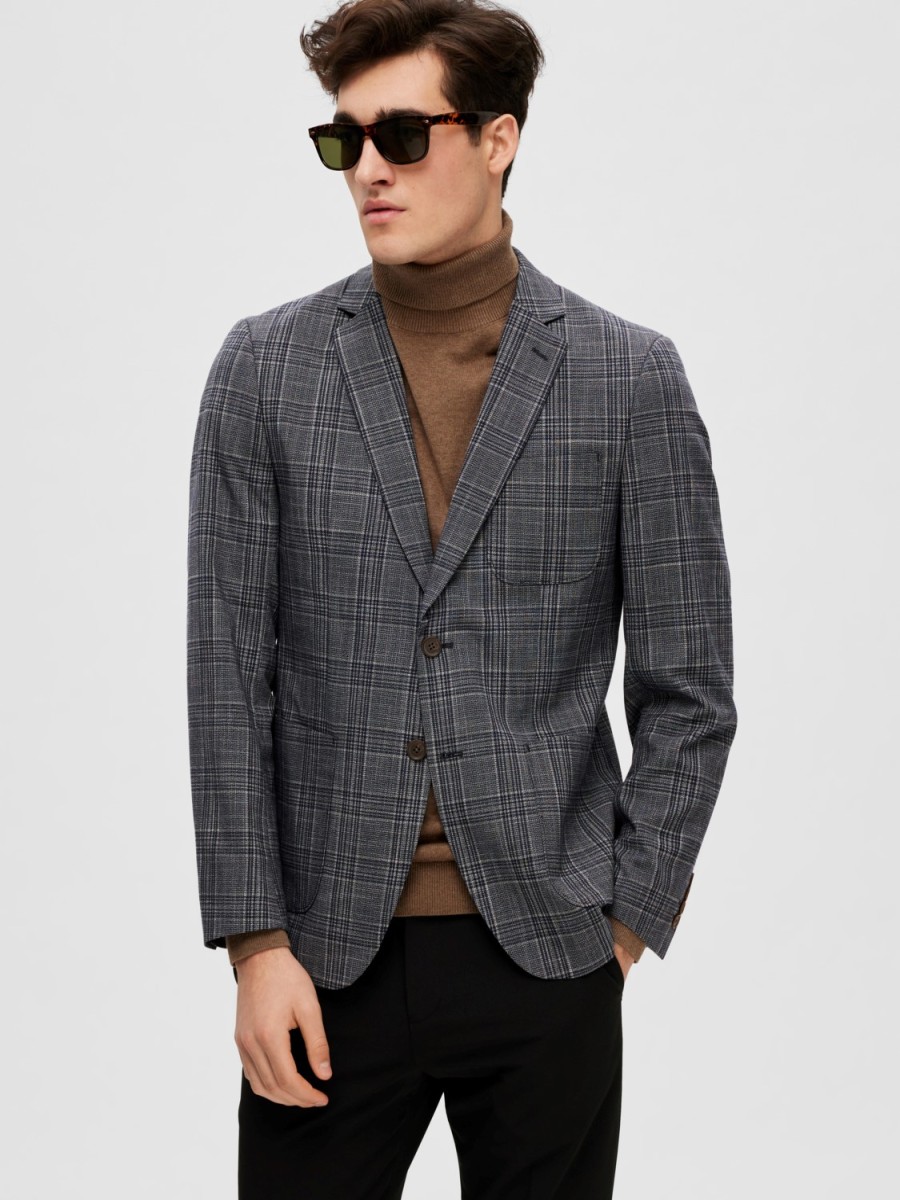 Hombre JACK & JONES | Slhslim-Knox Check Blz B Noos Azul Marino